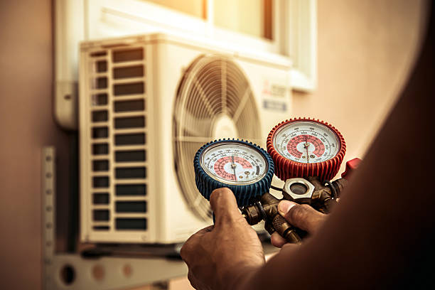 Professional Hvac technician working in Flanders, NY
